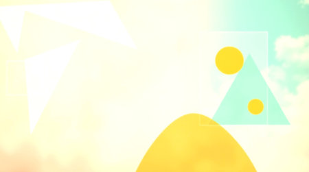 Digital composite of Colorful background with yellow and blue spots and sun