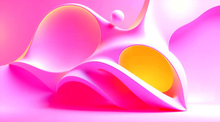 Abstract background. 3d render, 3d illustration. Pink and yellow colors