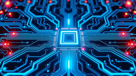 Circuit board background. Abstract technology concept. 3D Rendering