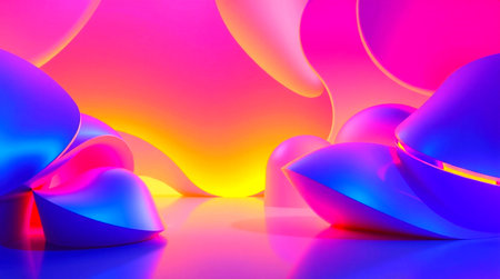 3d render, abstract background, pink and blue, neon colors