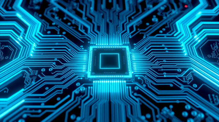 Circuit board futuristic background. 3d rendering, 3d illustration.