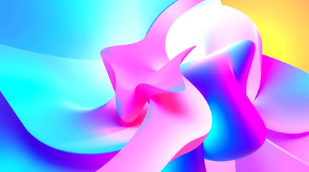 3d abstract background with vibrant gradients and waves, 3d illustration