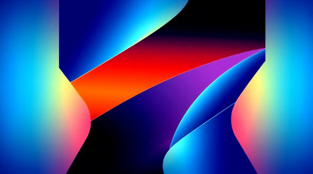 abstract background with curved lines in blue, red and purple colorsの写真素材