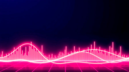 Neon equalizer technology background. Abstract music equalizer technology background.