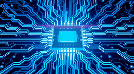 Circuit board background. Technology and science concept. 3D Rendering