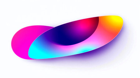 Colorful abstract shape on white background. 3d render illustration.の写真素材