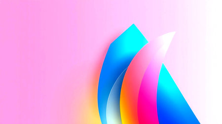 Abstract background with curved lines. Vector illustration. Colorful gradient.