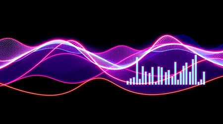 abstract background with sound wave and equalizer. Vector illustration.