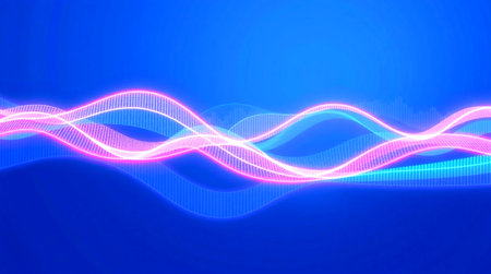 Abstract background with dynamic waves. Futuristic technology style. Vector illustration.