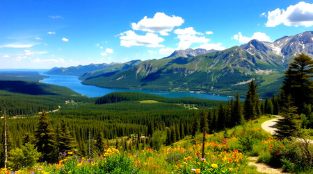 Scenic view of Lake Louise, Banff National Park, Alberta, Canada