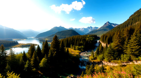 Panoramic view of Lake Louise, Banff National Park, Alberta, Canada