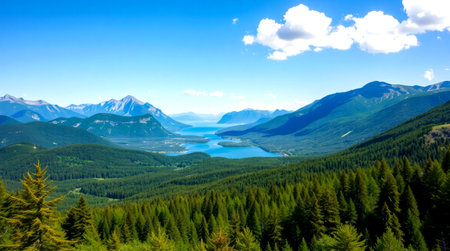 Panoramic view of Lake Louise, Banff National Park, Alberta, Canada