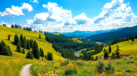 Panoramic view of the beautiful valley