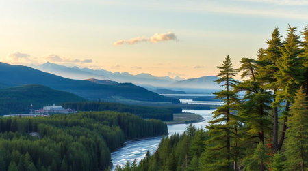 Aerial view of the Kootenay National Park, British Columbia, Canada