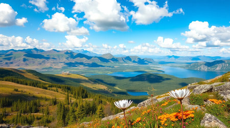 Beautiful summer landscape in the Altai mountains. Siberia, Russia