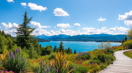 Beautiful view of Lake Tekapo, South Island, New Zealandの写真素材