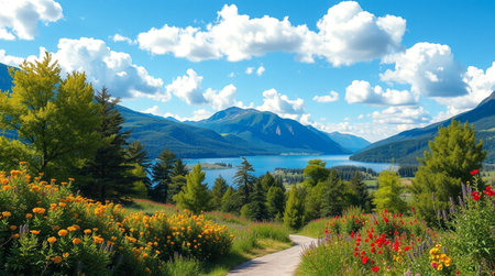 Beautiful landscape of lake Wakatipu, Queenstown, New Zealand