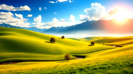 Tuscany landscape. Tuscany hills at sunset.