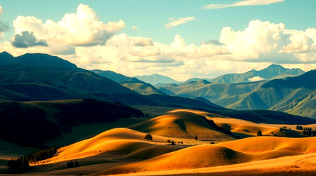 Sand dunes in Cusco, Peru, South America.の写真素材