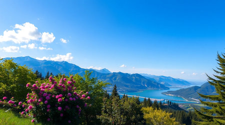 Panoramic view of Lake Wakatipu, Queenstown, New Zealand