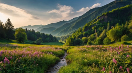 Beautiful summer landscape in the Carpathian mountains, Ukraine.