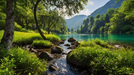 Panoramic view of the Plitvice Lakes National Park in Croatia