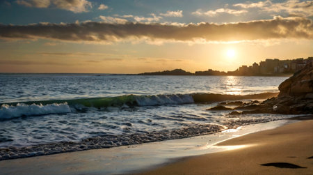 Sunset on the Atlantic Ocean in Tenerife Canary Islands Spain