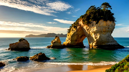 Sunset at the rocks of Ponta de Sao Lourenco, Portugalの写真素材