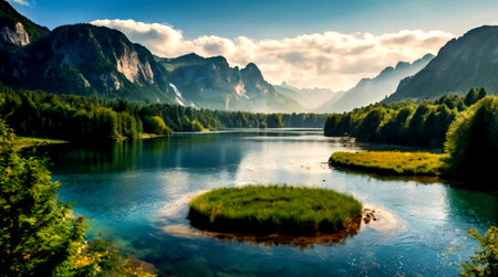Panoramic view of the Alps in Bavaria, Germany.