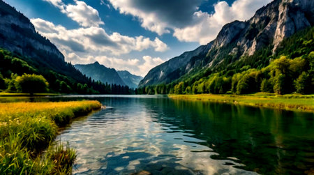 Beautiful landscape in the autumn season.