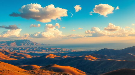 Beautiful sunset over the sand dunes of the Pico del Teide National Park, Tenerife, Canary Islands, Spainの写真素材