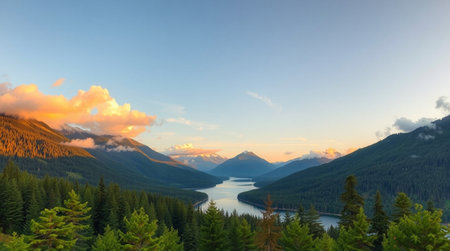 Lake Louise, Banff National Park, Alberta, Canada. Panoramic view.の写真素材