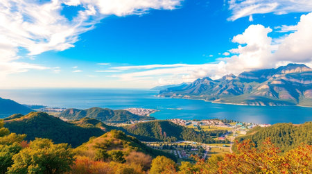 Panoramic view of a cityの写真素材