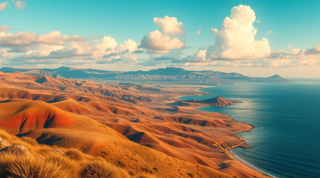 Panoramic view of the coastの写真素材