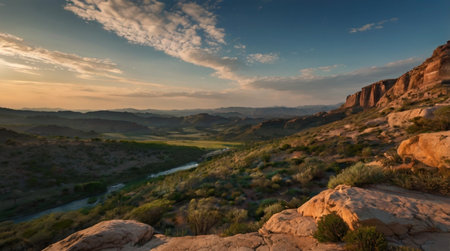 Panoramic view of Arches National Park, Utah, USAの写真素材