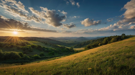 Summer landscape in the Carpathian Mountains. Ukraine, Europe.の写真素材