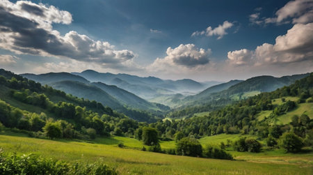 Beautiful summer landscape in the Carpathian Mountains, Ukraine.の写真素材