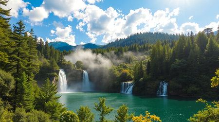 Krka National Park in Croatia, Europe. Waterfalls and lakes.