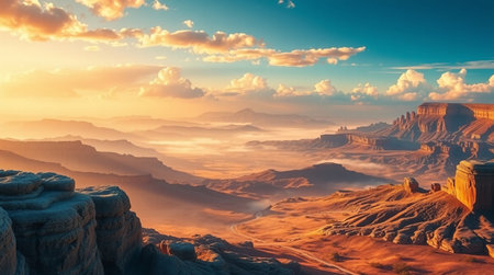 Fantastic sunset over Canyonlands National Park, Utah, USAの写真素材