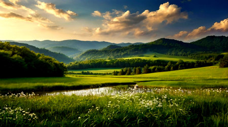 Beautiful summer landscape in the Carpathian Mountains, Ukraine.