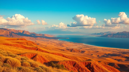 Beautiful panoramic view of Lake Atacama, Chileの写真素材