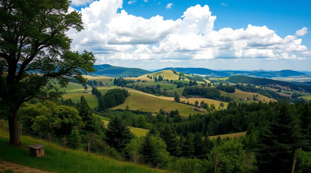 Beautiful summer landscape in the Carpathian Mountains, Ukraine.