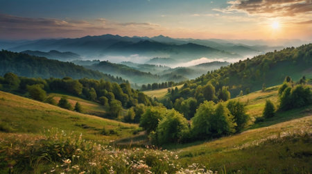 Beautiful summer landscape in the Carpathian mountains. Ukraine, Europe.