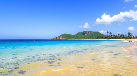 Beautiful beach at Seychelles, La Digue islandの写真素材