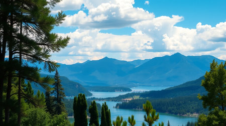 Beautiful view of Lake Wakatipu, Queenstown, New Zealandの写真素材