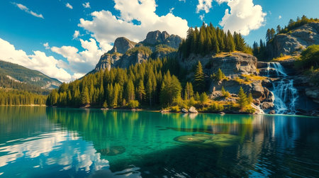 Beautiful lake in the Dolomites. Italy, Europe.