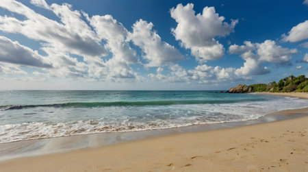Beautiful beach in Okinawa, Japan. Beautiful sea and sky.の写真素材