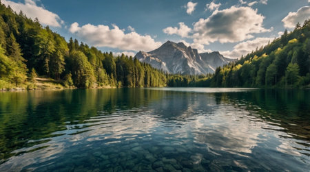 panoramic view of lake braies in south tyrol italy