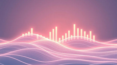 Abstract digital equalizer background. Music sound wave. 3d illustrationの写真素材