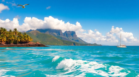 Beautiful panoramic view of islands.の写真素材